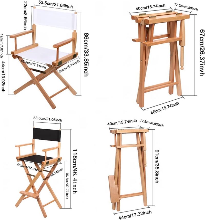 TBACW 1 Set (3pcs) 18''L X 15''W Directors Chair Canvas Replacement Director Chair Replacement Canvas with Round Fiberglass Stick for Directors Chairs Director Chair Covers Replacement Canva (Beige) - Image 3